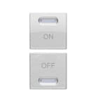 URMET - Coppia copritasto ON-OFF per dispositivi Yokis 5454815 e 5454817, 1 modulo, alluminio, 1M AL.