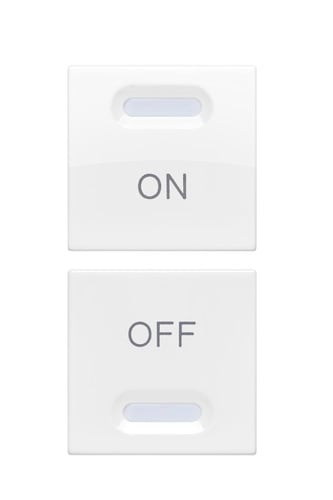 URMET - Coppia copritasto ON-OFF per dispositivi Yokis 5454815 e 5454817, 1 modulo, bianco ghiaccio BG.