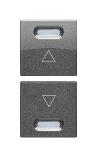 URMET - Coppia copritasto con frecce per dispositivi Yokis 5454816 e 5454818, 1 modulo, acciaio scuro, 1M AC.