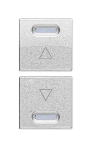 URMET - Coppia copritasto frecce 1 modulo alluminio per dispositivi Yokis 5454816 e 5454818.