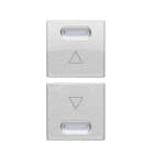 URMET - Coppia copritasto frecce 1 modulo alluminio per dispositivi Yokis 5454816 e 5454818.