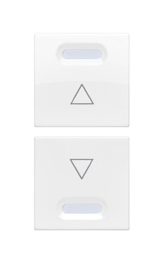 URMET - Coppia copritasto con frecce per dispositivi Yokis 5454816 e 5454818, 1 modulo, bianco ghiaccio - 1M BG 10372BG