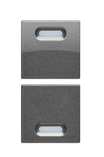 URMET - Coppia copritasto 1 modulo acciaio scuro per dispositivi Yokis Nea.