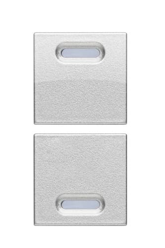 URMET - Coppia copritasto 1 modulo Nea senza simboli per dispositivi Yokis in alluminio.