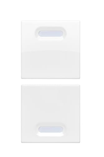 URMET - Coppia copritasto senza simboli per dispositivi Yokis, 1 modulo, Nea, bianco ghiaccio, 1M BG.