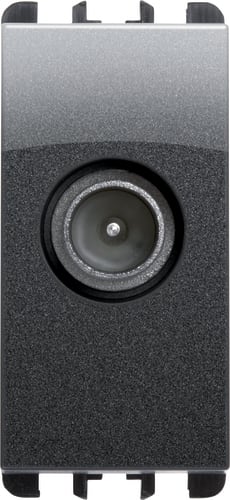 URMET - Presa TV-SAT passante maschio 1 modulo, attenuazione 5 dB, Nea, acciaio scuro.