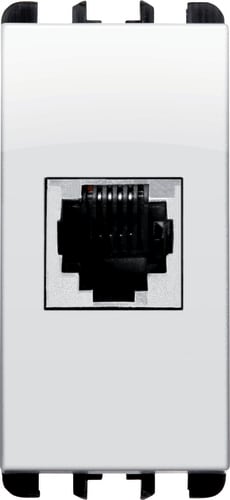 URMET - Presa telefonica RJ11 6/4, 1 modulo, Nea, bianco MORS.A INN.1M B