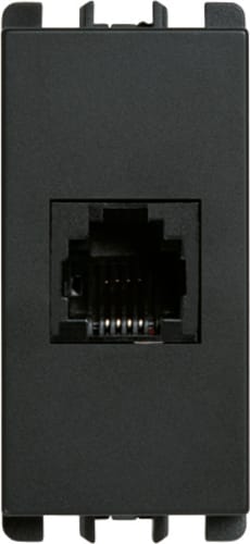 URMET - Presa telefonica RJ11 6/4, 1 modulo, Nea, antracite MORS.A INN.1M A