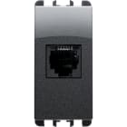URMET - Presa telefonica RJ11 6/4, 1 modulo, Nea, acciaio scuro MORS 1M AC.