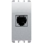 URMET - Presa telefonica RJ11 6/4, 1 modulo, Nea, alluminio MORS 1M AL.