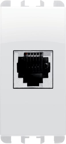 URMET - Presa telefonica RJ11 6/4, 1 modulo, Nea, bianco ghiaccio MORS 1M BG