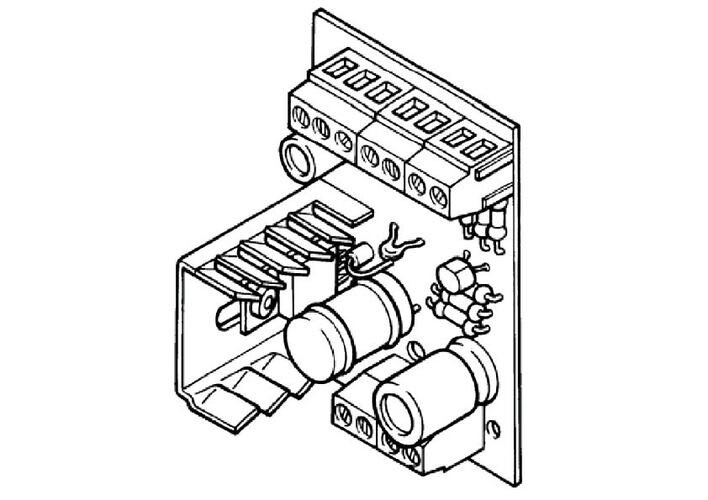 URMET - Interfaccia 24V/12V per combinatori telefonici, linea 400, ideale per integrare sistemi telefonici con alimentazione mista.