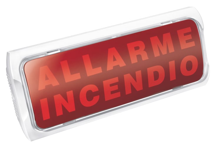 URMET - Targa ottico acustica monofacciale EN54 parte 3, linea 400 e 500 dispositivo sonoro di all.inc.