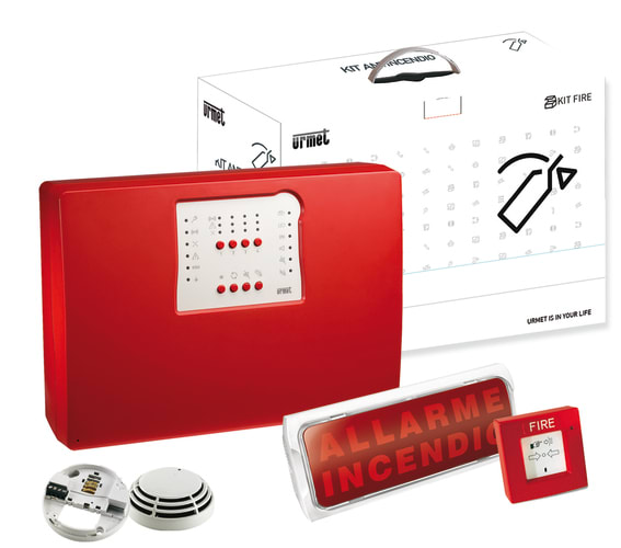 URMET - Kit rivelazione incendi con centrale 1043/424, linea 400 PROMO. 1043/924