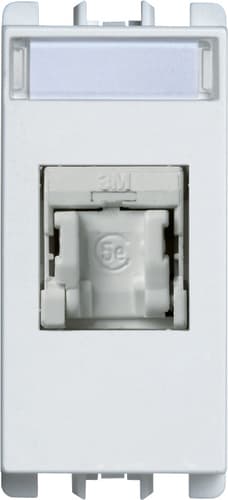 URMET - Presa RJ45 Cat.5e UTP 1 modulo, (EIA T568A/B), Nea, bianco, senza schermatura.