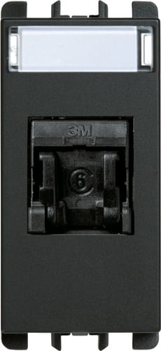 URMET - Presa RJ45 Cat.5e UTP 1 modulo, (EIA T568A/B), Nea, antracite, NO SCH. ANTR. 10445E