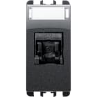 URMET - Presa RJ45 Cat.5e UTP 1 modulo, (EIA T568A/B), Nea, acciaio scuro NO SCH 1M AC.