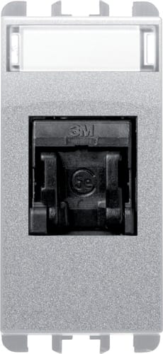 URMET - Presa RJ45 Cat.5e UTP 1 modulo, (EIA T568A/B), Nea, alluminio NO SCH 1M AL. 10445EAL