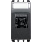 URMET - Presa RJ45 Cat.6 UTP 1 modulo, Nea, acciaio scuro NO SCH 1M AC. 10446AC