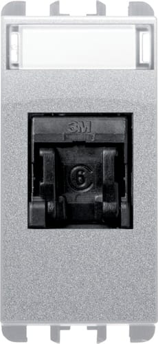 URMET - Presa RJ45 Cat.6 UTP 1 modulo Nea alluminio NO SCH 1M AL 10446AL