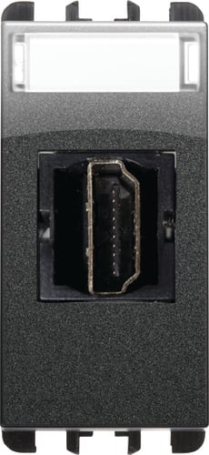 URMET - Connettore HDMI adattatore 19 poli F/F, acciaio scuro, 1 modulo, Nea.