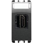 URMET - Connettore HDMI adattatore 19 poli F/F, acciaio scuro, 1 modulo, Nea.