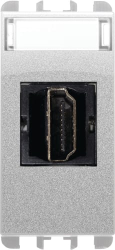 URMET - Connettore HDMI adattatore 19 poli F/F, alluminio, 1 modulo, presa Nea. 10450AL