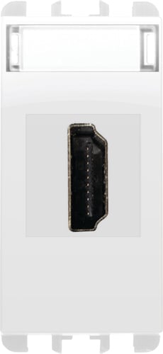 URMET - Connettore HDMI adattatore 19 poli F/F, 1 modulo, Nea, bianco ghiaccio PRESA HDMI BIANCO GHIAC. 1 MOD.