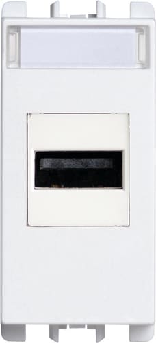 URMET - Connettore USB morsetti a vite presa 1 modulo Nea bianca. 10451.B