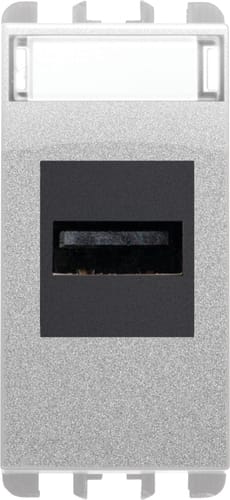 URMET - Presa USB con connettore a vite, 1 modulo, in alluminio Nea.