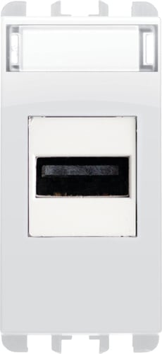 URMET - Connettore USB morsetti a vite 1 modulo Nea bianco ghiaccio presa.