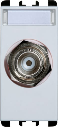 URMET - Presa coassiale BNC per cavo RG58, 1 modulo a crimpare, Nea, bianco, 50 Ohm, 1M B.