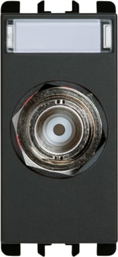 URMET - Presa coassiale BNC per cavo RG58, 1 modulo, a crimpare, Nea, antracite, 50 Ohm.