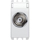 URMET - Presa coassiale BNC per cavo RG59 (75 Ohm), 1 modulo, a crimpare, Nea, bianco ghiaccio, PRESA COAX BNC RG59 1M BG.