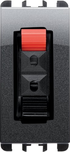 URMET - Presa Hi-Fi per altoparlante, 1 modulo, Nea, acciaio scuro, 1M AC.