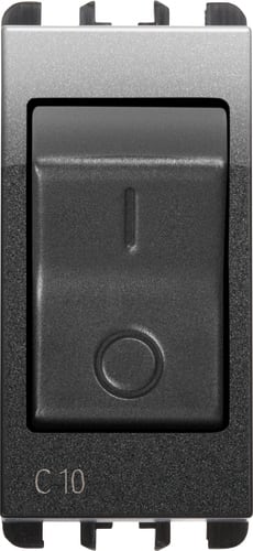 URMET - interruttore MCCB 1 modulo 1P+N C 10A Nea acciaio scuro INTER MGNTER 1P+NC 10A 1M AC