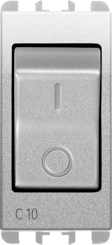 URMET - Interruttore MCCB 1 modulo 1P+N C 10A Nea alluminio INTER MGNTER 1P+NC 10A 1M AL.