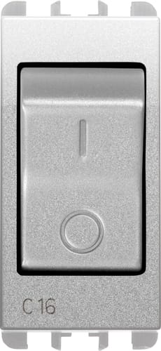 URMET - Interruttore MCCB 1 modulo 1P+N C 16A Nea alluminio INTER MGNTER 1P+NC 16A 1M AL.