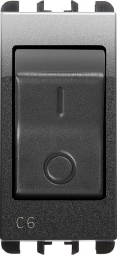 URMET - Interruttore MCCB 1 modulo 1P+N C 6A Nea acciaio scuro INTER MGNTER 1P+NC 6A 1M AC.