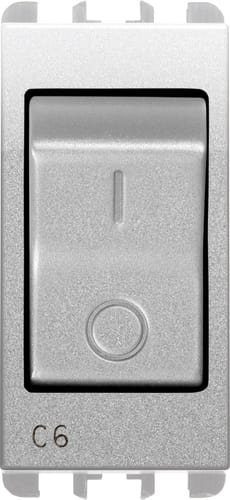 URMET - Interruttore MCCB 1 modulo 1P+N C 6A Nea alluminio INTER MGNTER 1P+NC 6A 1M AL.