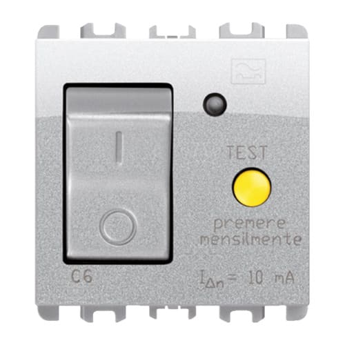URMET - Interruttore differenziale MCCB+RCD 6A 2 moduli alluminio Nea