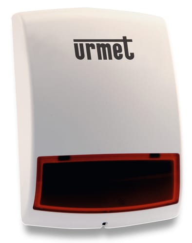 URMET - Sirena esterna autoalimentata wireless con lampeggiante e flash, modello 1051 Zeno PRO.
