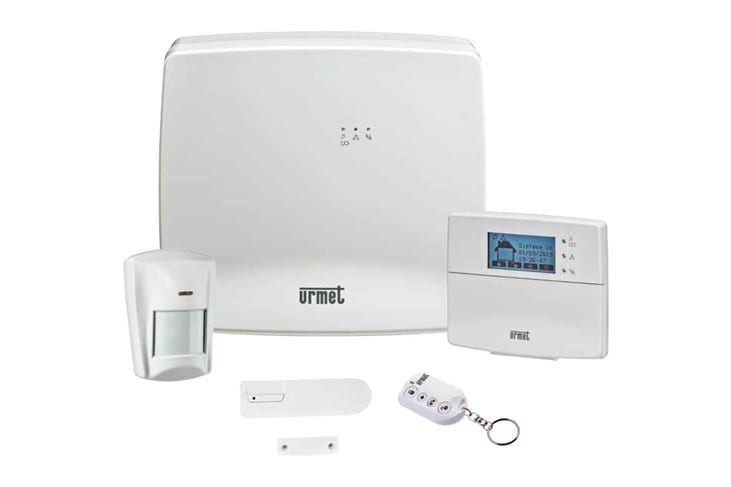 URMET - Kit antintrusione wireless multifunzione con comunicatore GSM/IP integrato, ideale per la sicurezza domestica e aziendale.