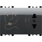 URMET - Presa per rasoi con trasformatore d'isolamento, 3 moduli, 230V, Nea, acciaio scuro - 230V 3M AC Presa per rasoi, trasformatore d'isolamento, Nea, acciaio scuro.