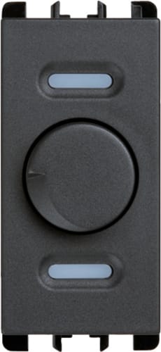 URMET - Dimmer rotativo e deviatore push-push per carichi resistivi, 1 modulo, 230Vac, Nea, antracite POTENZ.ROT.+ PUSH-PUSH.