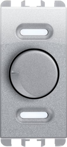URMET - Dimmer rotativo e deviatore push-push per carichi resistivi, 1 modulo, 230Vac, Nea, alluminio DIMMER POTENZ ROT+PUSH 1M AL. 10533AL