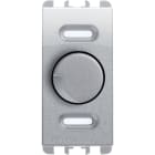 URMET - Dimmer rotativo e deviatore push-push per carichi resistivi, 1 modulo, 230Vac, Nea, alluminio DIMMER POTENZ ROT+PUSH 1M AL.
