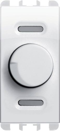 URMET - Dimmer rotativo e deviatore push-push per carichi resistivi, 1 modulo, 230Vac, Nea, bianco ghiaccio DIMMER POTENZ ROT+PUSH 1M BG.