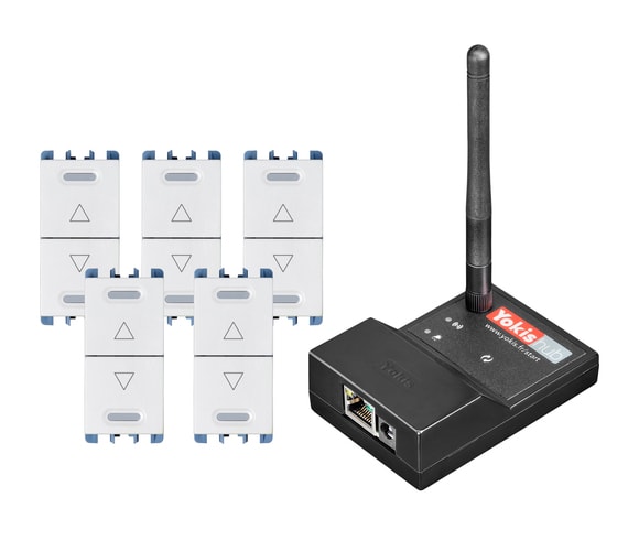 URMET - Kit connesso per tapparelle, sistema Radio Power su pulsante doppio serie NEA Simon-Urmet da 500 W.