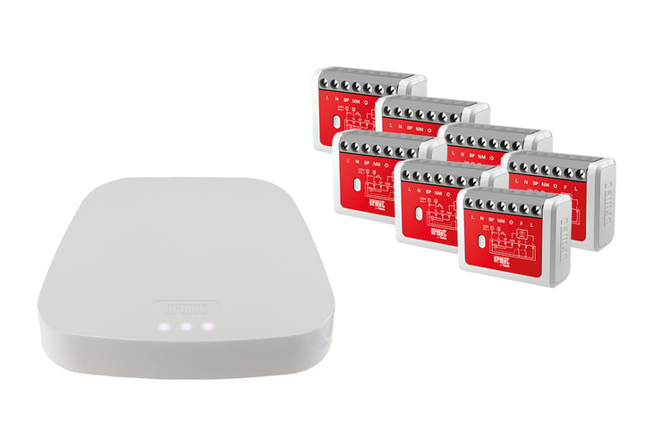 URMET - Kit connesso per tapparelle, 7 pezzi, sistema radio UP, gamma completa.